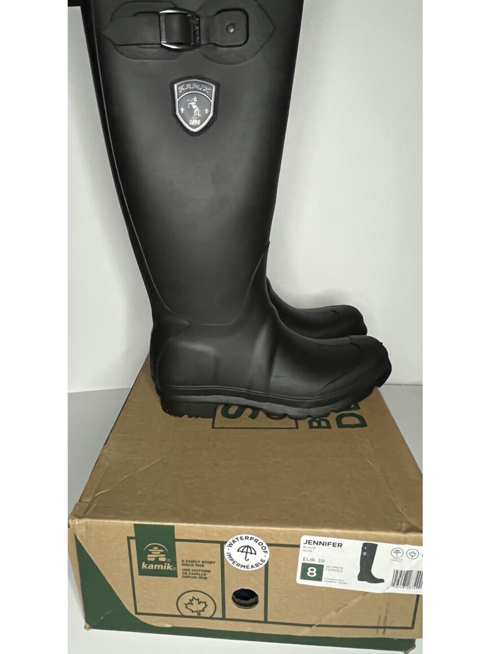 Kamik Rain boots size 8 women’s regular calf black